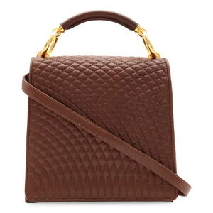 BALLY quilted handbag/shoulder bag/pouch, leather, brown.